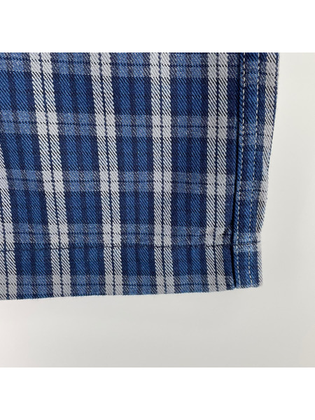 YAMANE Lot.7550 チェックショーツ W36 ネイビー