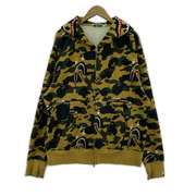A BATHING APE 1st CAMO SHARK RELAXED ZIP HOODIE L