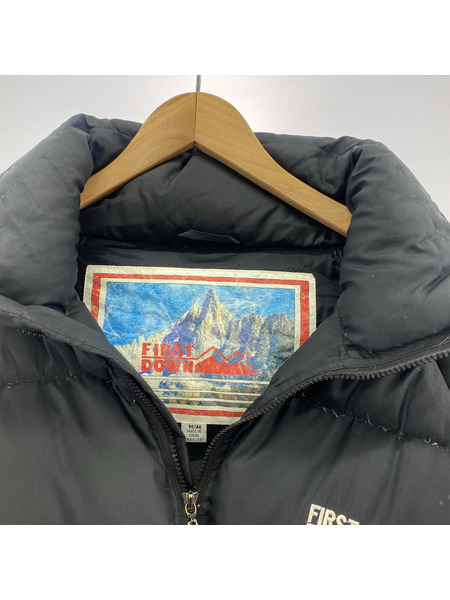 FIRST DOWN ジップアップ ダウンジャケット 黒 (M)[値下]