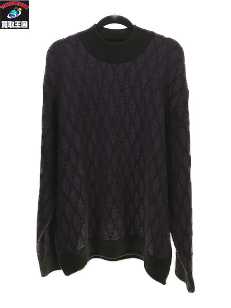 Needles Mock Neck Sweater - Wave Stripe (XL) PPL J0265/パープル/紫/ニードルズ/[値下]