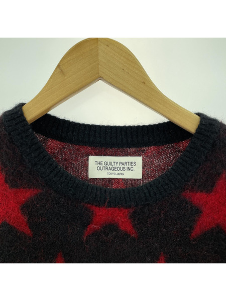 WACKO MARIA Star mohair sweater 黒 S