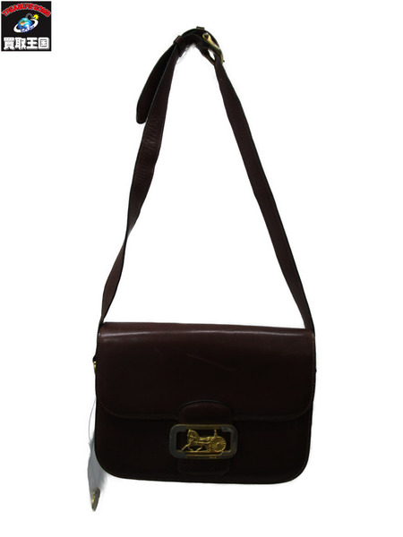 CELINE レザーショルダー 馬車金具