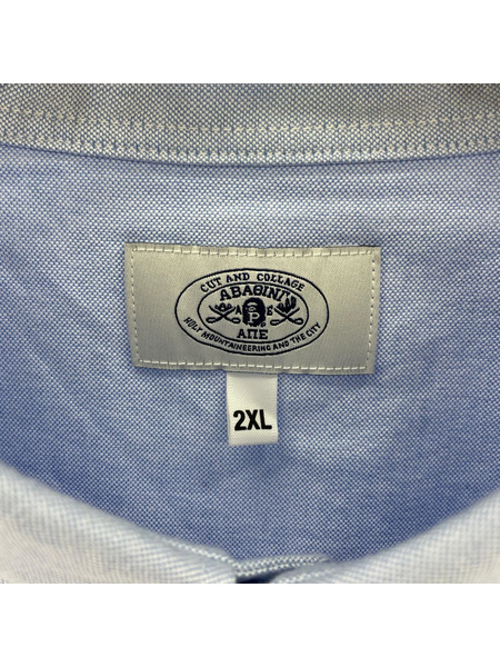 A BATHING APE 25AW 胸サルワッペン オックスフォードシャツ 2XL 水色