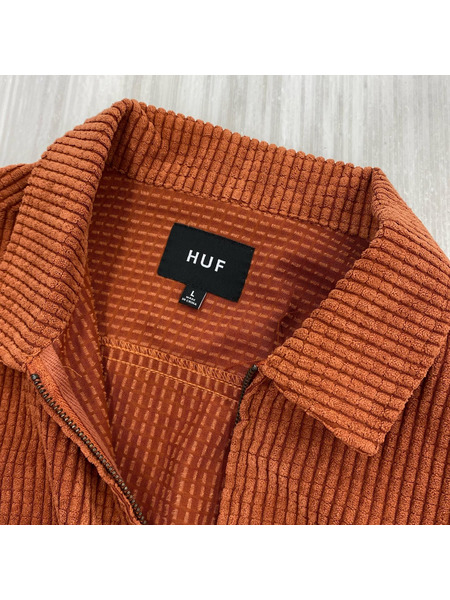 HUF ジャケット ジップアップコーデュロイジャケット L