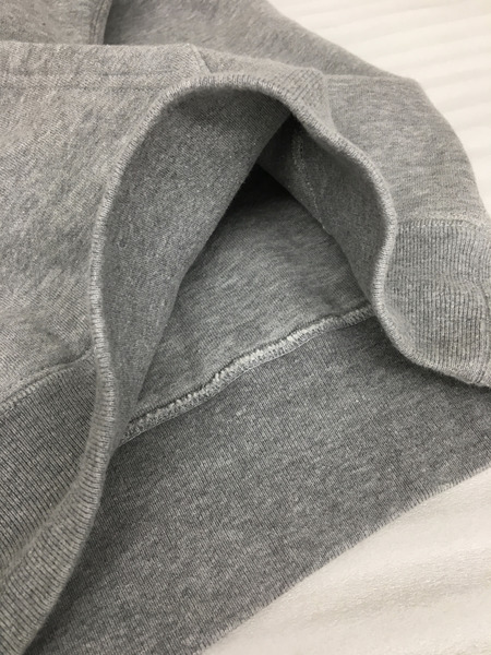 A BATHING APE ロゴプリント フロントポケット スウェット 灰 L