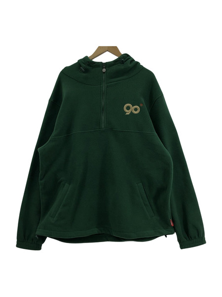 9090 L/S ハーフジップフリースパーカ グリーン L[値下]