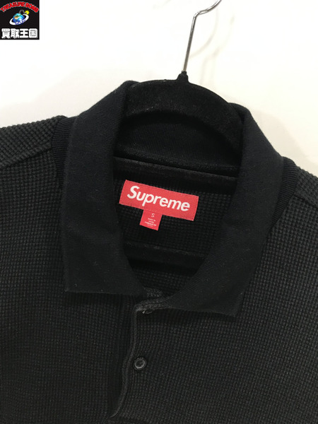 Supreme 23AW Thermal L/S Polo S BLK/黒/シュプリーム/長袖ポロシャツ