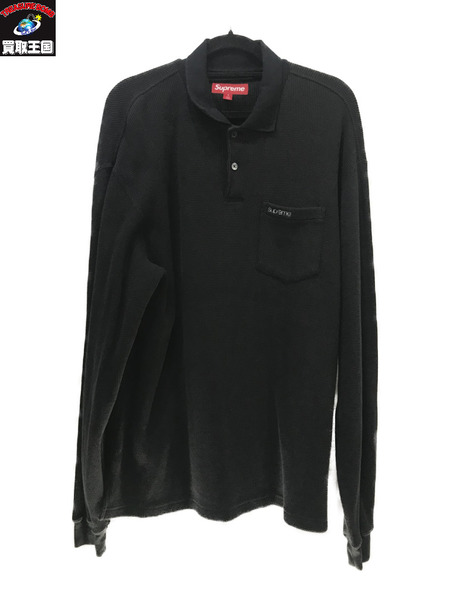 Supreme 23AW Thermal L/S Polo S BLK/黒/シュプリーム/長袖ポロシャツ