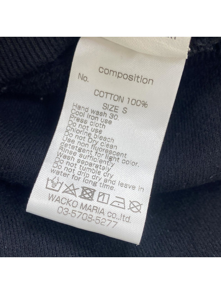 WACKO MARIA ATHLETIC SCRIPT embroidered hoodie S ブラック