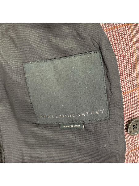 STELLA McCARTNEYブレストチェックテーラードジャケット 48 紫系 581932 SNO33