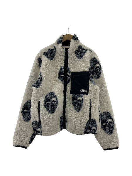 STUSSY/Mask Jacquard Sherpa Stand Collar Jacket/M