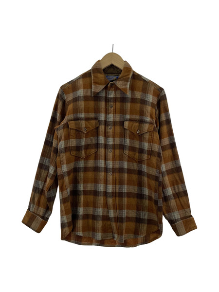 PENDLETON 70s ウールチェックシャツ (15 1/2) 茶