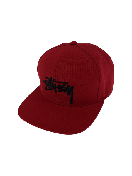 STUSSY Big Stock High Crown Snapback Cap 赤