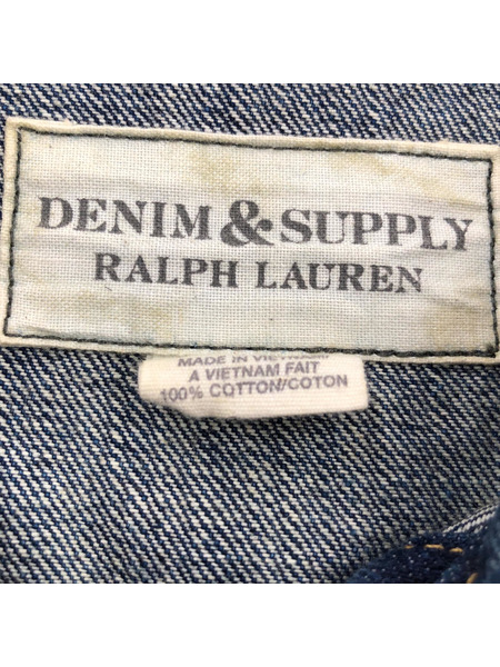 DENIM＆SUPPLY ラルフローレン ユーズド＆ダメージ加工 デニムジャケット(L)