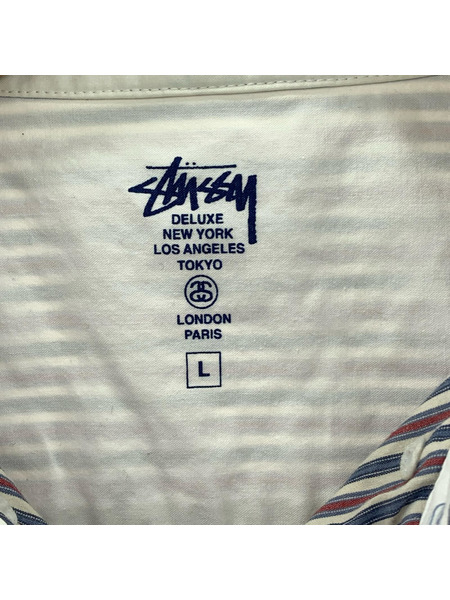STUSSY 長袖シャツ Standard L/S Shirt DELUXE ストライプシャツ L
