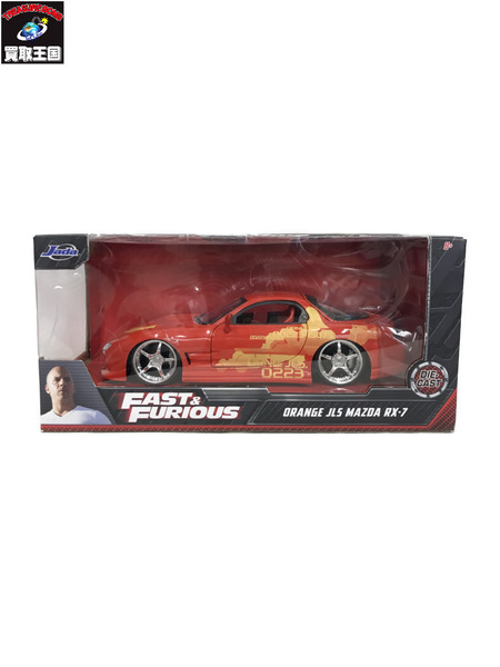 Jada ワイルド・スピード 1/24 ORANGE JLS MAZDA RX-7 ダイキャストミニカー FAST&FURIOUS DIE-CAST マツダ スケールカー [値下]