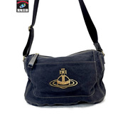 Vivienne Westwood オーブプレート キャンバスショルダーバッグ 黒