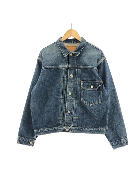 or slow 40's PLEATED FRONT BLOUSE DENIM JACKET 1st type (L)