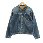 or slow 40's PLEATED FRONT BLOUSE DENIM JACKET 1st type (L)