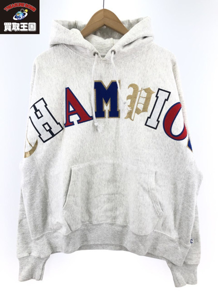 Champion REVERSE WEAVE アーチロゴパーカー 灰 (L)[値下]