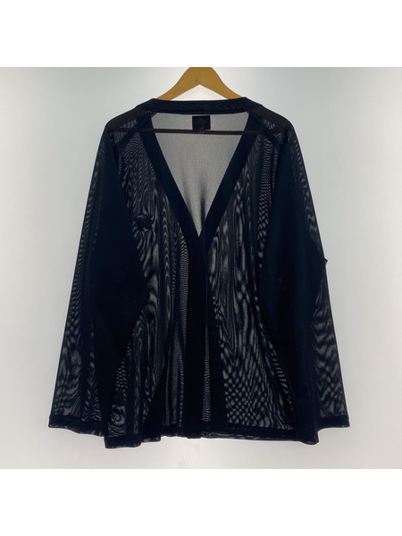 Needles V Neck Cardigan Poly Mesh 黒 XL MR309