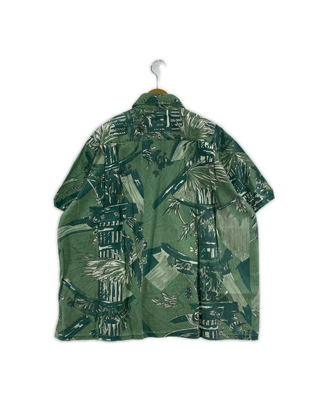 Nigel Cabourn 半袖シャツ 90s 総柄 緑 (3)