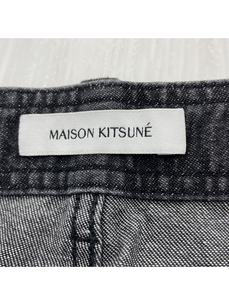 MAISON KITSUNE デニムワークパンツ W30 ブラック LM01113WW0081