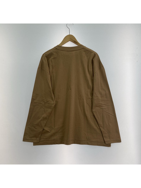ATON 長袖Tシャツ・カットソー SUVIN 60/2 OVERSIZED T-SHIRT 04 ブラウン[値下]