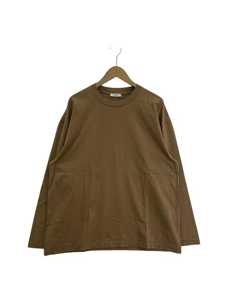 ATON 長袖Tシャツ・カットソー SUVIN 60/2 OVERSIZED T-SHIRT 04 ブラウン[値下]