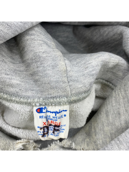 80s Champion HARVARD 染ミ込ミプリントPOパーカー グレー XL