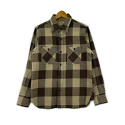 SUGAR CANE 長袖シャツ コットン チェック  茶 (S)