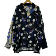 KIDILL 長袖シャツ SKULL PRINT PATTERN オープンカラー F