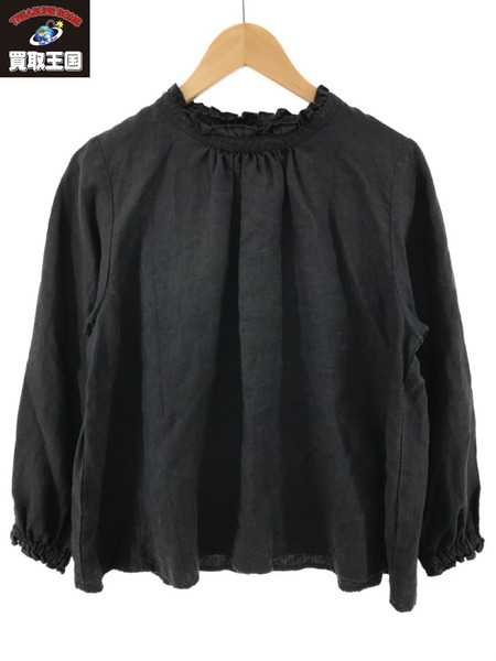 nest Robe バックボタンリネンブラウス BLK[値下]