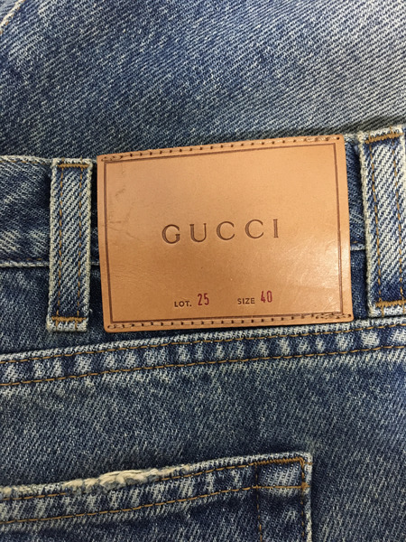 GUCCI グッチ　エンブロイダリーデニムパンツ インディゴ