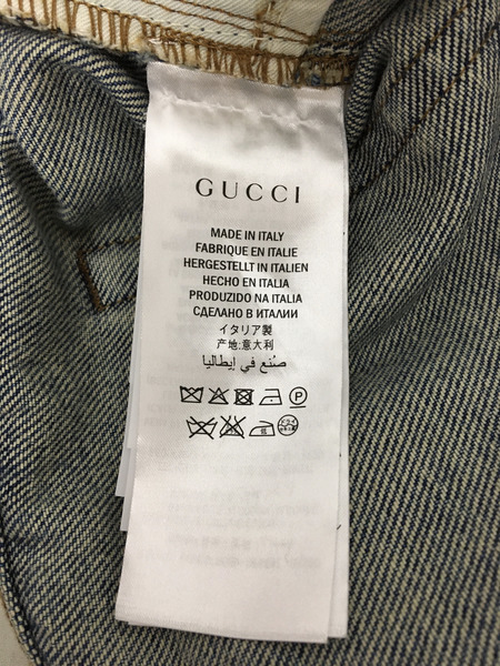 GUCCI グッチ　エンブロイダリーデニムパンツ インディゴ