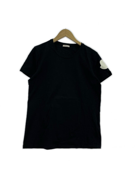 MONCLER 半袖Tシャツ・カットソー GIROCOLLO/ロゴワッペン/黒