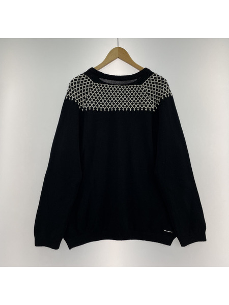 uniform experiment ニット・セーター RBG CREWNECK KNIT/ブラック