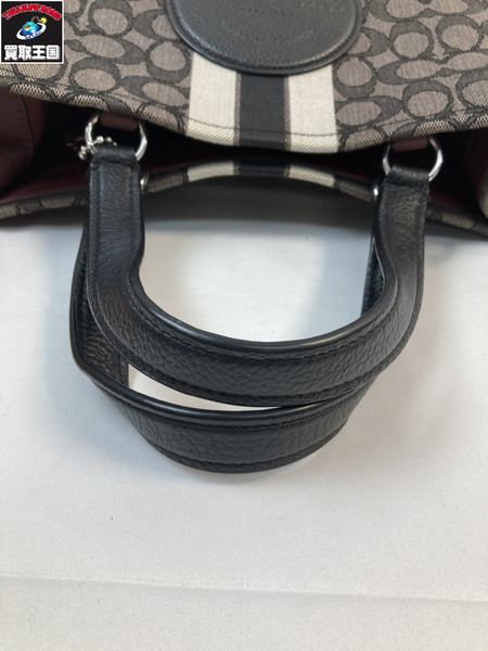 COACH コーチ CQ877 デンプシー キャリーオール シグネチャー ジャカード ストライプ アンド コーチ パッチ ショルダーバッグ ハンドバック