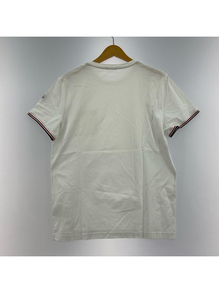 MONCLER 半袖Tシャツ・カットソー トリコリブ ポケット 白