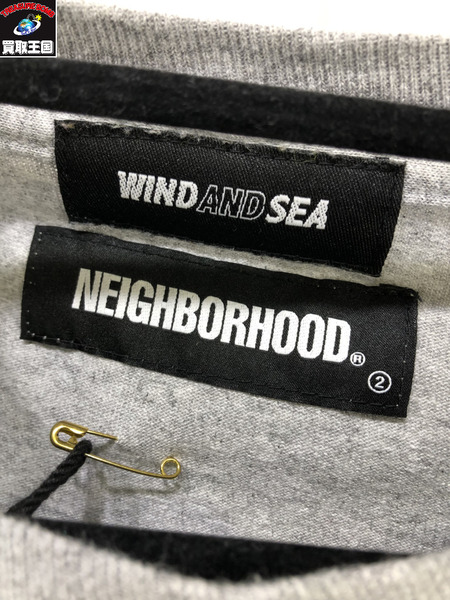 WIND AND SEA × NEIGHBORHOOD S/Sカットソー/グレー/S/ウィンダンシー×ネイバーフッド