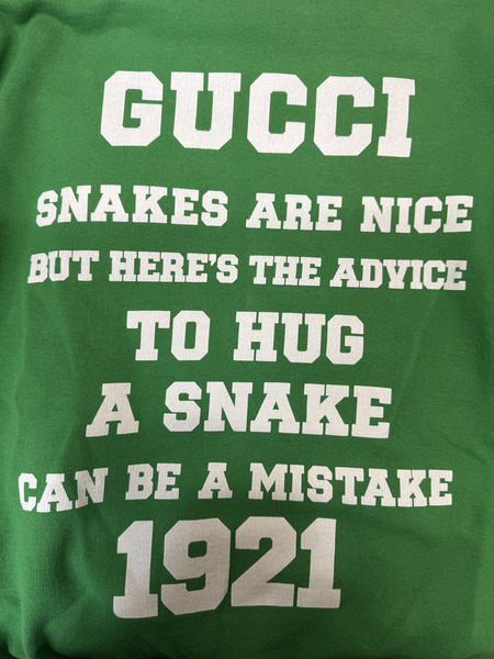 GUCCI 1921 TO HUG A SNAKE プリントスウェット L グリーン