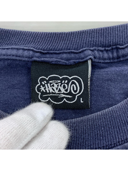 半袖Tシャツ・カットソー TRIC HAZE 90s プリントT 紺(L)