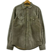 Harley-Davidson 長袖シャツ スエードレザー ウエスタンシャツ グレー XL