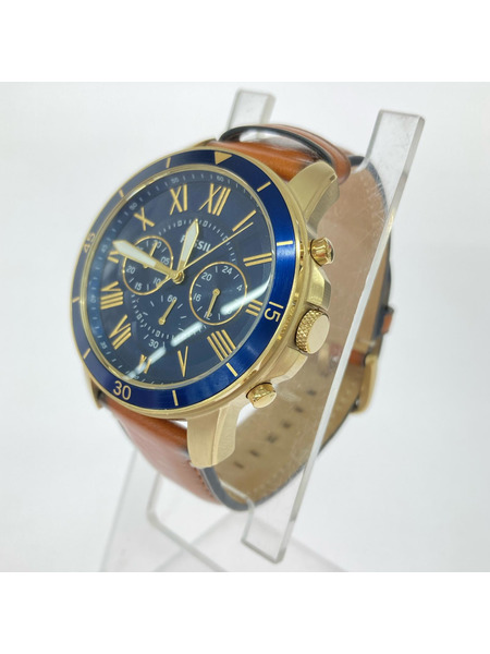FOSSIL GRANT スポーツクロノグラフ ラゲッジレザーウォッチ FS5268