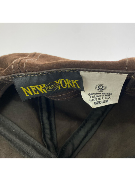 NEW YORK HAT キャスケット・ハンチング USA製 レザーキャスケット ブラウン