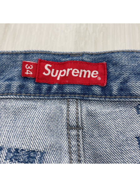 Supreme 23SS Trademark Jacquard Baggy Jean デニムパンツ 34 ブルー