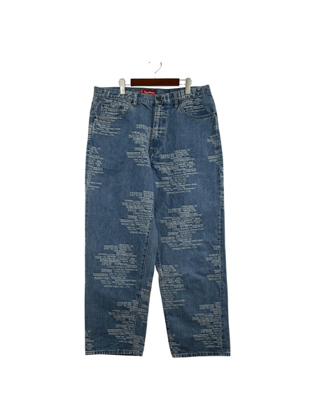 Supreme 23SS Trademark Jacquard Baggy Jean デニムパンツ 34 ブルー