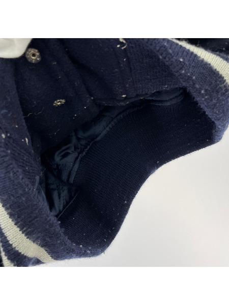 MACBETH ジャケット スカジャン ウール&レザー(M)NVY