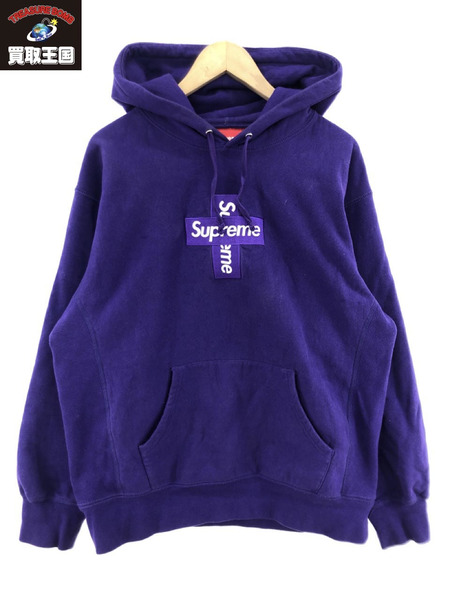 Supreme cross box logo hooded M 紫｜商品番号：2100191155102 - 買取