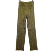 PLEATS PLEASE パンツ 箔プリント ゴールド (1)